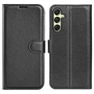 For Samsung Galaxy A16 5G Litchi Texture Horizontal Flip Leather Phone Case with Holder(Black) - 1