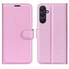 For Samsung Galaxy A26 5G Litchi Texture Horizontal Flip Leather Phone Case with Holder(Pink) - 1