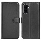 For Samsung Galaxy A36 Litchi Texture Horizontal Flip Leather Phone Case with Holder(Black) - 1
