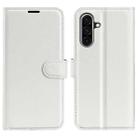 For Samsung Galaxy A36 Litchi Texture Horizontal Flip Leather Phone Case with Holder(White) - 1