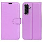 For Samsung Galaxy A36 Litchi Texture Horizontal Flip Leather Phone Case with Holder(Purple) - 1