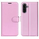 For Samsung Galaxy A36 Litchi Texture Horizontal Flip Leather Phone Case with Holder(Pink) - 1