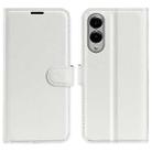 For Samsung Galaxy S25 Edge 5G Litchi Texture Horizontal Flip Leather Phone Case with Holder(White) - 1