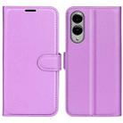 For Samsung Galaxy S25 Edge 5G Litchi Texture Horizontal Flip Leather Phone Case with Holder(Purple) - 1