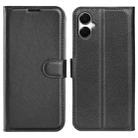 For Samsung Galaxy A06 5G Litchi Texture Horizontal Flip Leather Phone Case with Holder(Black) - 1