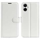 For Samsung Galaxy A06 5G Litchi Texture Horizontal Flip Leather Phone Case with Holder(White) - 1