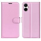 For Samsung Galaxy A06 5G Litchi Texture Horizontal Flip Leather Phone Case with Holder(Pink) - 1