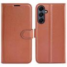 For Samsung Galaxy A17 5G Litchi Texture Horizontal Flip Leather Phone Case with Holder(Brown) - 1