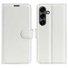 For Samsung Galaxy S25 FE 5G Litchi Texture Horizontal Flip Leather Phone Case with Holder(White) - 1