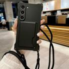 For Samsung Galaxy S23+ 5G Liquid TPU Card Bag Four Corner Shockproof Phone Case(Black) - 1