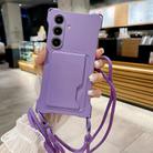For Samsung Galaxy A54  5G Liquid TPU Card Bag Four Corner Shockproof Phone Case(Purple) - 1