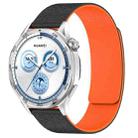 20mm Cloud Wood Grain Silicone Magnetic Watch Band(Black Orange) - 1