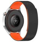 20mm Cloud Wood Grain Silicone Magnetic Watch Band(Black Orange) - 2
