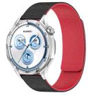 18mm Cloud Wood Grain 18mm Silicone Magnetic Watch Band(Black Red) - 1
