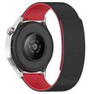 18mm Cloud Wood Grain 18mm Silicone Magnetic Watch Band(Black Red) - 2