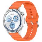 For Huawei Watch GT 5 46mm Wavy Grain Stitched 22mm Silicone Watch Band(Orange) - 1