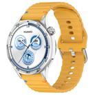For Huawei Watch GT 5 46mm Wavy Grain Stitched 22mm Silicone Watch Band(Yellow) - 1