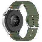 For Huawei Watch GT 5 46mm Wavy Grain Stitched 22mm Silicone Watch Band(Army Green) - 2