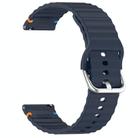 For Huawei Watch GT 5 46mm Wavy Grain Stitched 22mm Silicone Watch Band(Midnight Blue) - 3