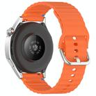 For Huawei Watch GT 3 42mm Wavy Grain Stitched 20mm Silicone Watch Band(Orange) - 2