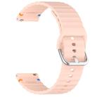 For Huawei Watch GT 3 42mm Wavy Grain Stitched 20mm Silicone Watch Band(Pink) - 3