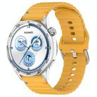 For Huawei Watch GT 3 42mm Wavy Grain Stitched 20mm Silicone Watch Band(Yellow) - 1