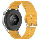 For Huawei Watch GT 3 42mm Wavy Grain Stitched 20mm Silicone Watch Band(Yellow) - 2