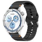 For Huawei Watch GT 3 42mm Wavy Grain Stitched 20mm Silicone Watch Band(Black) - 1