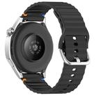 For Huawei Watch GT 3 42mm Wavy Grain Stitched 20mm Silicone Watch Band(Black) - 2