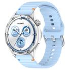 For Huawei Watch GT 3 42mm Wavy Grain Stitched 20mm Silicone Watch Band(Light Blue) - 1