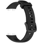 For Huawei Band 10 / 10 NFC / 9 / 9 NFC Metal Head Color Buckle Silicone Watch Band(Black) - 3