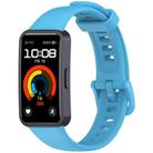 For Huawei Band 10 / 10 NFC / 9 / 9 NFC Metal Head Color Buckle Silicone Watch Band(Sky Blue) - 1