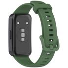 For Huawei Band 10 / 10 NFC / 9 / 9 NFC Metal Head Color Buckle Silicone Watch Band(Dark Green) - 2