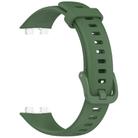 For Huawei Band 10 / 10 NFC / 9 / 9 NFC Metal Head Color Buckle Silicone Watch Band(Dark Green) - 3