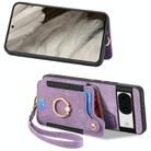 For Google Pixel 8 Retro Skin-feel Ring Multi-card Wallet Phone Case(Purple) - 2