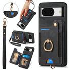 For Google Pixel 7a Retro Skin-feel Ring Multi-card Wallet Phone Case(Brown) - 1