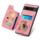 For Google Pixel 7 Pro Retro Skin-feel Ring Multi-card Wallet Phone Case(Pink) - 3