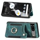 For Google Pixel 7 Retro Skin-feel Ring Multi-card Wallet Phone Case(Green) - 2