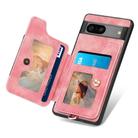 For Google Pixel 7 Retro Skin-feel Ring Multi-card Wallet Phone Case(Pink) - 3