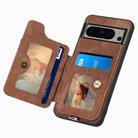 For Google Pixel 6a Retro Skin-feel Ring Multi-card Wallet Phone Case(Brown) - 3