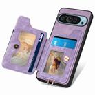 For Google Pixel 9 / 9 Pro Retro Skin-feel Ring Multi-card Wallet Phone Case(Purple) - 3