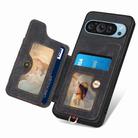 For Google Pixel 9 / 9 Pro Retro Skin-feel Ring Multi-card Wallet Phone Case(Black) - 3