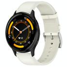 For Garmin Venu 3 Press Button 22mm Leather Watch Band(White) - 1