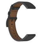 For Amazfit Bip 5 / GTR 4 Press Button 22mm Leather Watch Band(Black) - 3