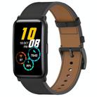 For Honor Watch ES / Magic Watch 2 42mm Press Button 20mm Leather Watch Band(Black) - 1
