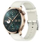 For Honor Watch 4 Pro Press Button 22mm Leather Watch Band(White) - 1