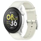 For COROS Pace 3 Press Button 22mm Leather Watch Band(White) - 1