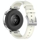 For COROS Pace 3 Press Button 22mm Leather Watch Band(White) - 2
