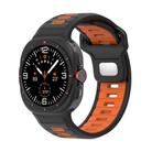 For Samsung Galaxy Watch Ultra 47mm Two Color Reverse Buckle Silicone Watch Band(Black Orange) - 1