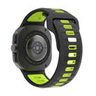 For Samsung Galaxy Watch Ultra 47mm Two Color Reverse Buckle Silicone Watch Band(Black Lime) - 2
